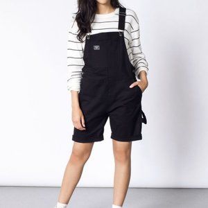 Wildfang small black denim shortall short overall